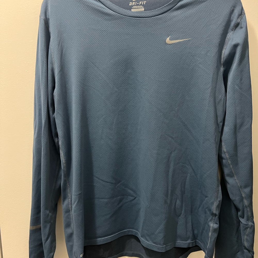 Nike Dri-FIT Long Sleeve Running Shirt in Blue